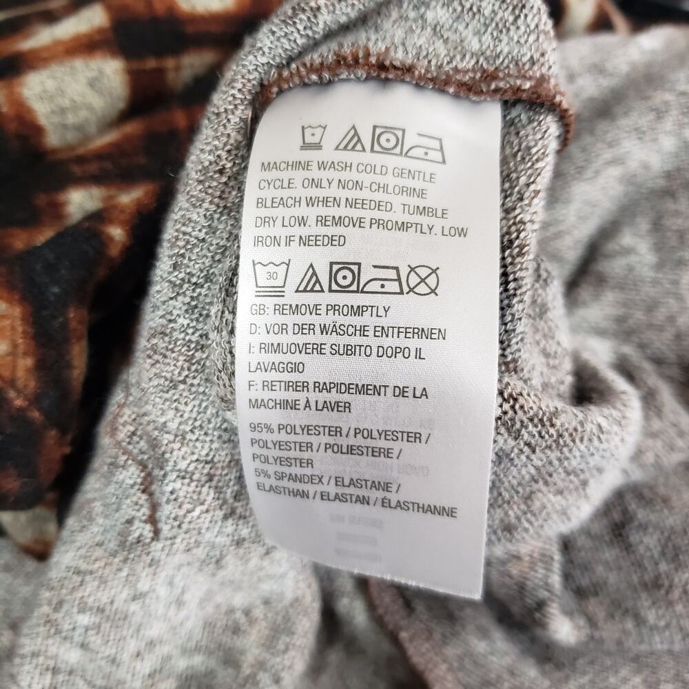 Susan Graver Women's Brown Print 2 Piece Top & Cardigan Sweater Size Large - Picture 8 of 9